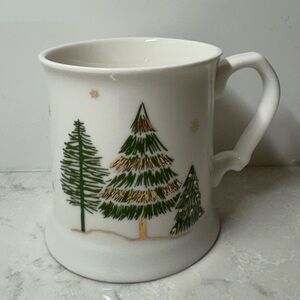 Holiday Tree Mug in Green and White Christmas